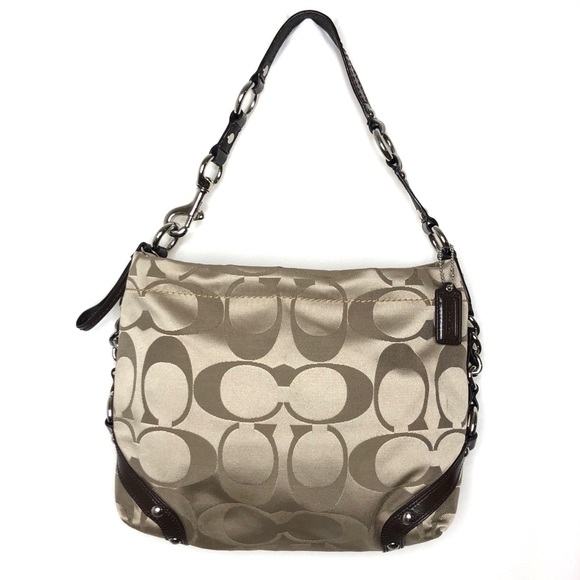 Coach Handbags - Coach Signature Sateen Hobo Carly